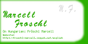 marcell froschl business card