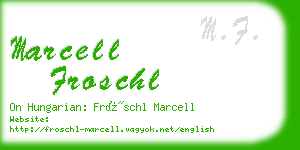 marcell froschl business card
